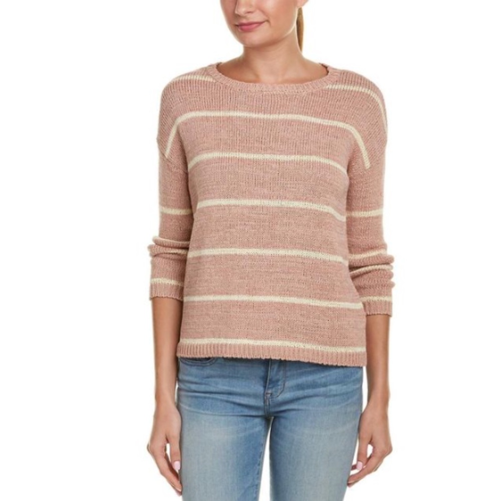 BB Dakota Pink Daniel Striped Pullover